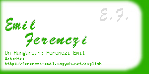 emil ferenczi business card